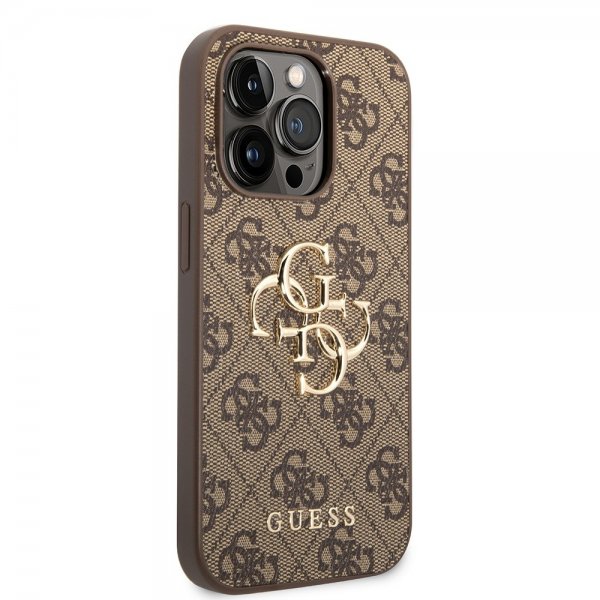 Guess iPhone 15 Pro Cover 4G Logo Brun