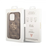 Guess iPhone 15 Pro Cover 4G Logo Brun