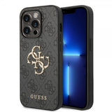 Guess iPhone 15 Pro Cover 4G Logo Grå