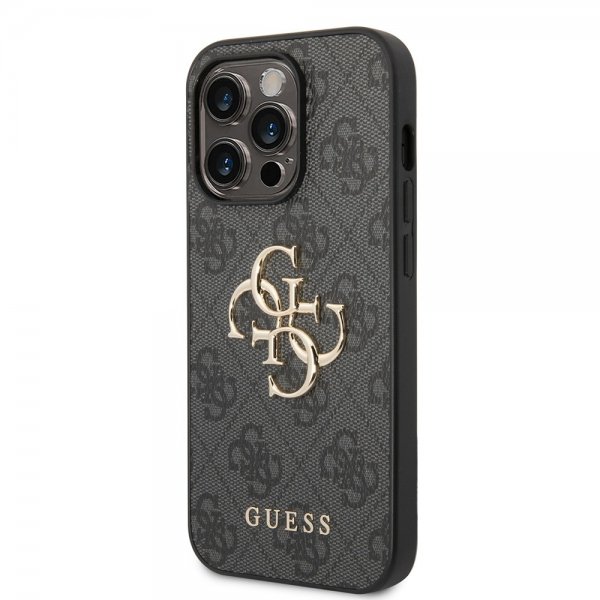 Guess iPhone 15 Pro Cover 4G Logo Grå
