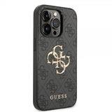 Guess iPhone 15 Pro Cover 4G Logo Grå