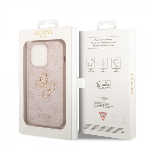 Guess iPhone 15 Pro Cover 4G Logo Rose
