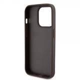 Guess iPhone 15 Pro Cover 4G Metal Triangle Strass Brun
