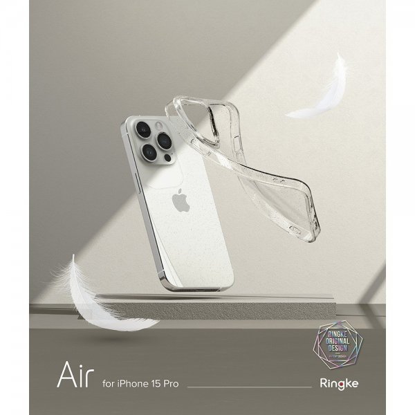 Ringke iPhone 15 Pro Cover Air Glitter Clear