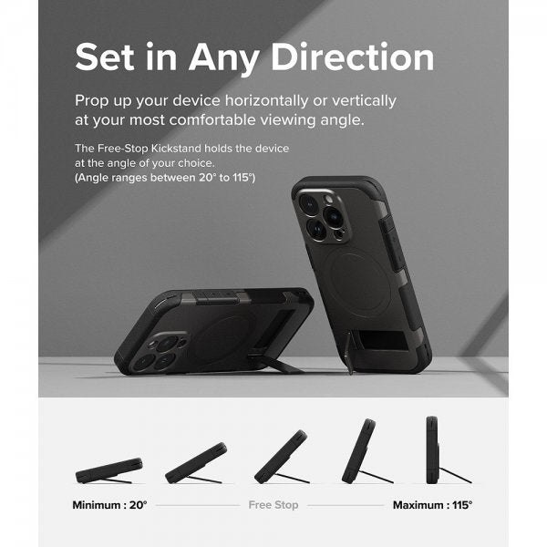 Ringke iPhone 15 Pro Cover Alle MagSafe Gun Metal