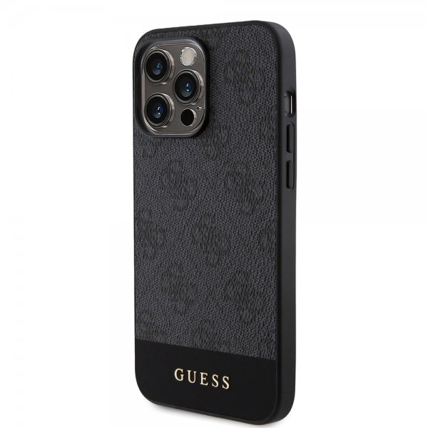 Guess iPhone 15 Pro Cover Bottom Stripe MagSafe Sort