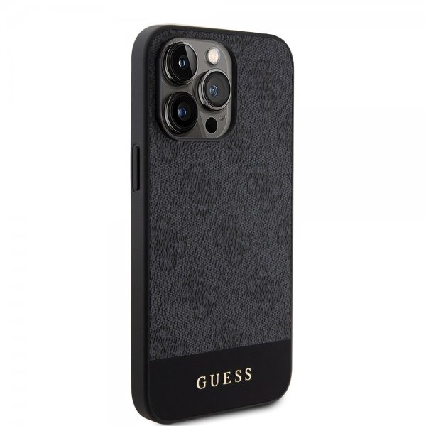 Guess iPhone 15 Pro Cover Bottom Stripe MagSafe Sort