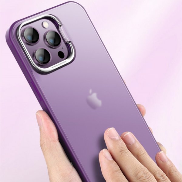 X-Level iPhone 15 Pro Cover Kameraram Kickstand Blå