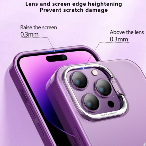 X-Level iPhone 15 Pro Cover Kameraram Kickstand Transparent
