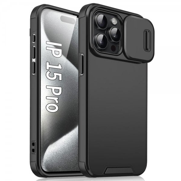 iPhone 15 Pro Cover Kameraskjold Sort