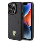 Ferrari iPhone 15 Pro Cover Carbon PU Læder MagSafe Sort