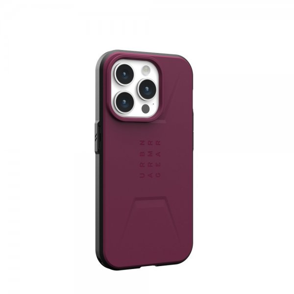 Urban Armor Gear (UAG) iPhone 15 Pro Cover Civilian MagSafe Bordeaux