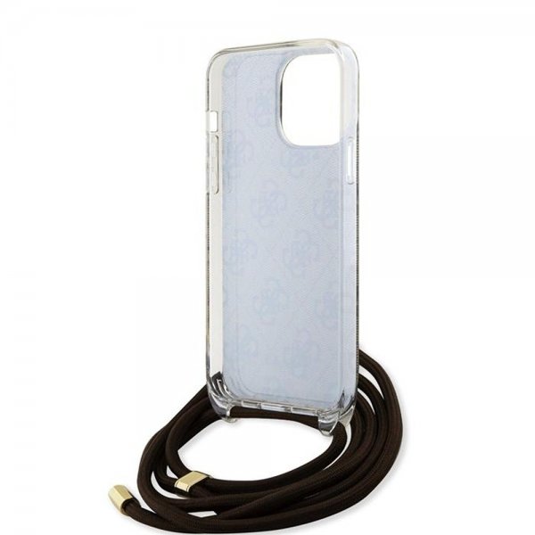 Guess iPhone 15 Pro Cover Crossbody Cord Brun