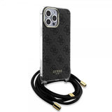 Guess iPhone 15 Pro Cover Crossbody Cord Sort