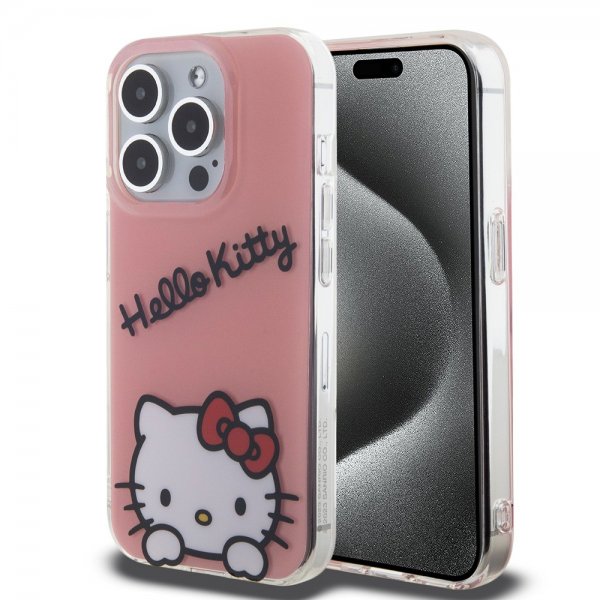 Hello Kitty iPhone 15 Pro Cover Daydreaming Crossbody Rosa