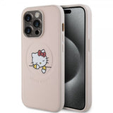 Hello Kitty iPhone 15 Pro Cover Præget Logo MagSafe Pink