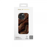 Ideal of Sweden iPhone 15 Pro Cover Fashion Case MagSafe Dark Amber Marble