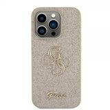 Guess iPhone 15 Pro Cover Fixed Glitter Guld