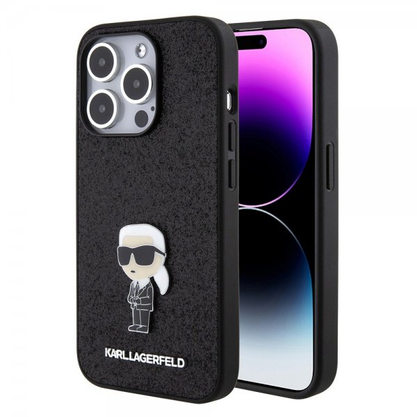 Karl Lagerfeld iPhone 15 Pro Cover Fixed Glitter Sort