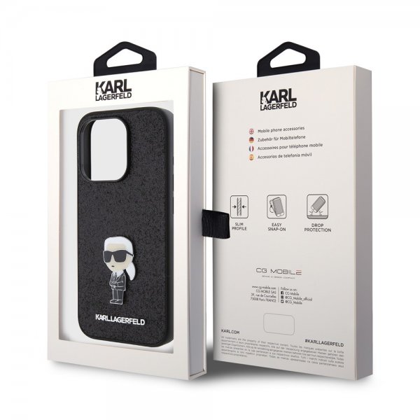 Karl Lagerfeld iPhone 15 Pro Cover Fixed Glitter Sort