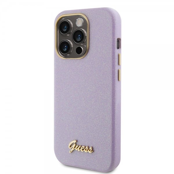 Guess iPhone 15 Pro Cover Full Glitter Wrapped Lilac