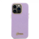 Guess iPhone 15 Pro Cover Full Glitter Wrapped Lilac