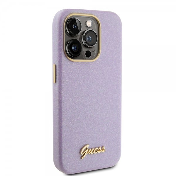 Guess iPhone 15 Pro Cover Full Glitter Wrapped Lilac
