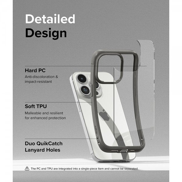 Ringke iPhone 15 Pro Cover Fusion Bold Grå