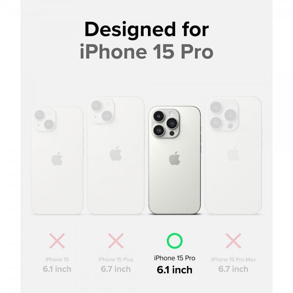 Ringke iPhone 15 Pro Cover Fusion Bold Grå