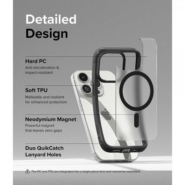 Ringke iPhone 15 Pro Cover Fusion Bold Magnetisk Mat Sort