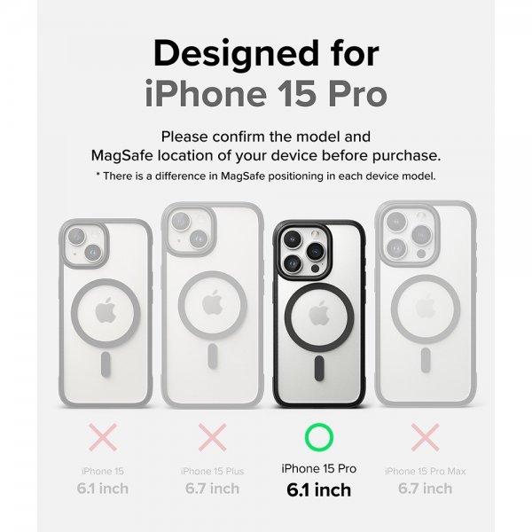 Ringke iPhone 15 Pro Cover Fusion Bold Magnetisk Mat Sort
