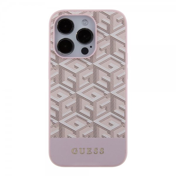 Guess iPhone 15 Pro Cover G Cube MagSafe Rosa