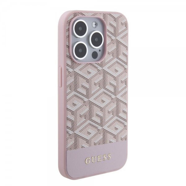 Guess iPhone 15 Pro Cover G Cube MagSafe Rosa