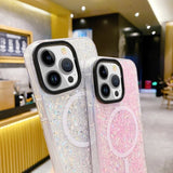 iPhone 15 Pro Cover Glitter MagSafe Guld