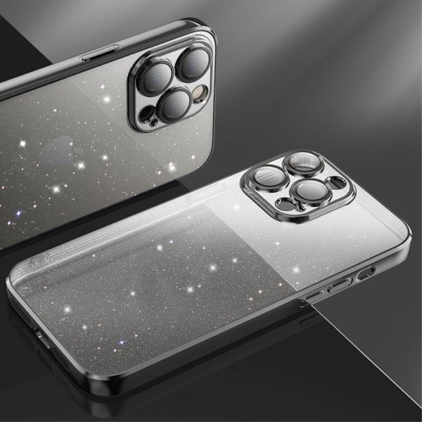 X-Level iPhone 15 Pro Cover Glitter Transparent Sort