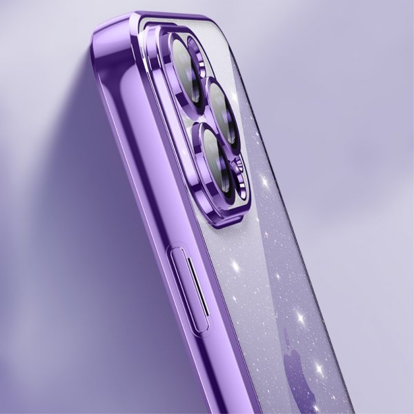 X-Level iPhone 15 Pro Cover Glitter Transparent Sort