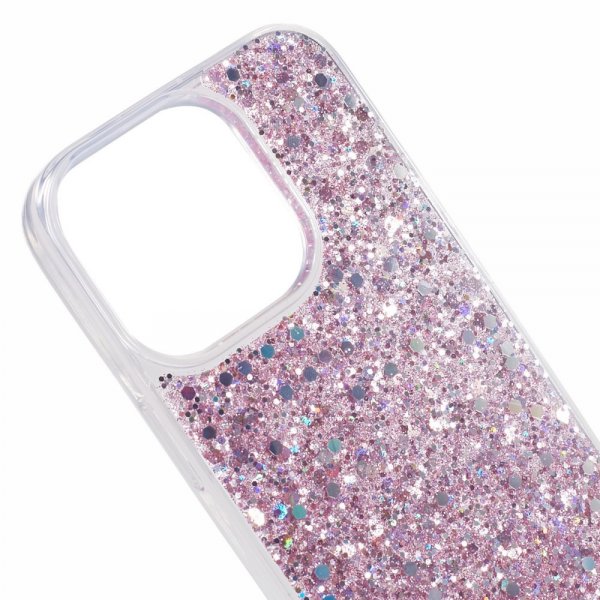iPhone 15 Pro Cover Glitterpailletter Rosa