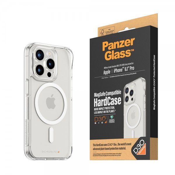 PanzerGlass iPhone 15 Pro Cover HardCase MagSafe D3O Transparent