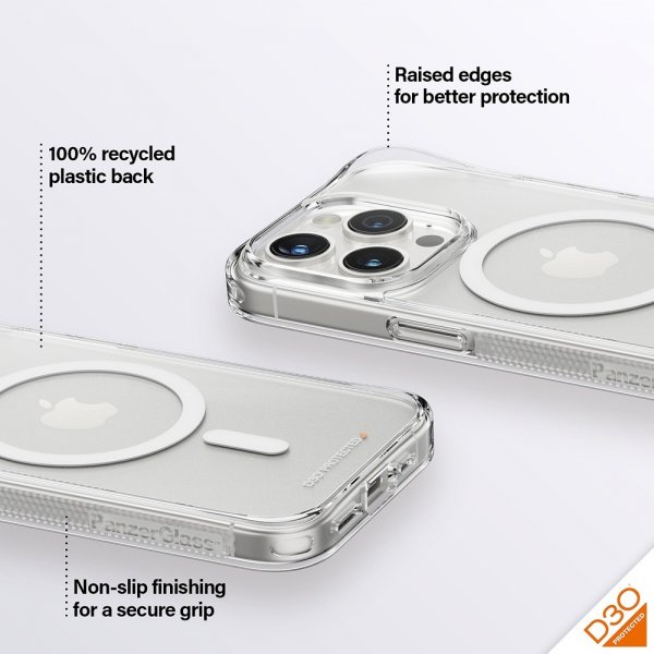 PanzerGlass iPhone 15 Pro Cover HardCase MagSafe D3O Transparent
