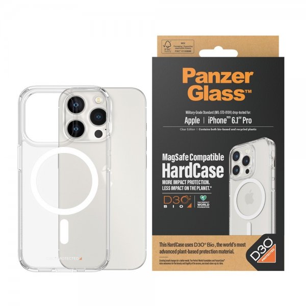 PanzerGlass iPhone 15 Pro Cover HardCase MagSafe D3O Transparent
