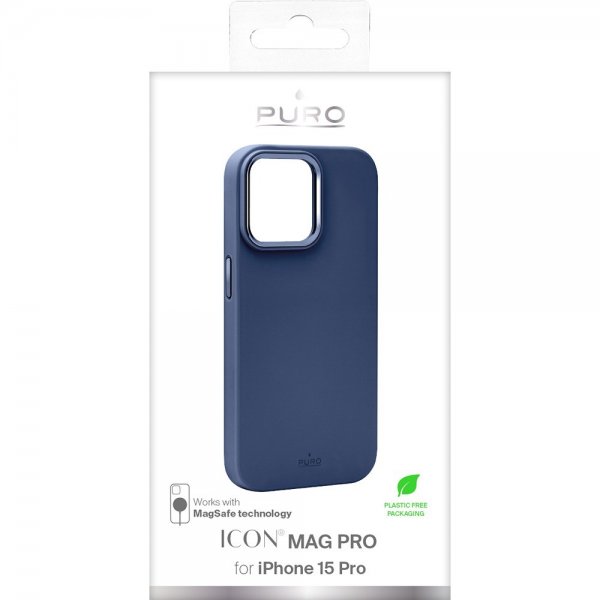 Puro iPhone 15 Pro Cover ICON Mag Pro Blå