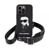 Karl Lagerfeld iPhone 15 Pro Cover Ikonik Crossbody Sort