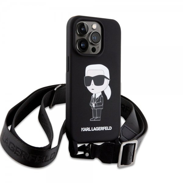 Karl Lagerfeld iPhone 15 Pro Cover Ikonik Crossbody Sort