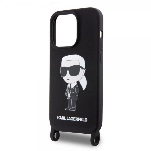 Karl Lagerfeld iPhone 15 Pro Cover Ikonik Crossbody Sort