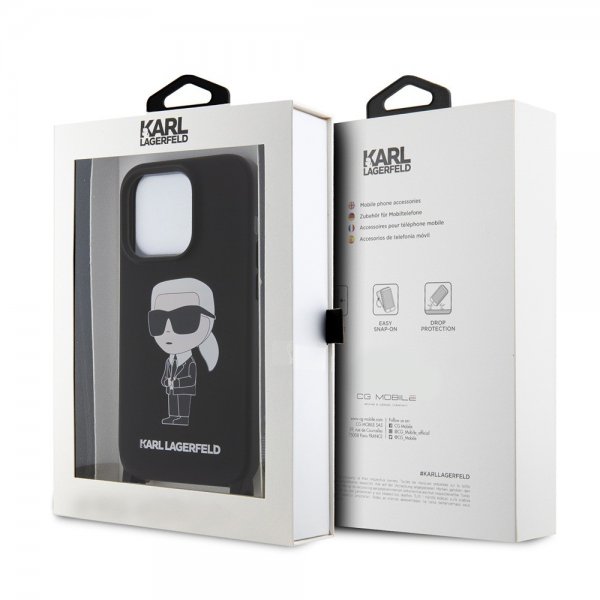 Karl Lagerfeld iPhone 15 Pro Cover Ikonik Crossbody Sort