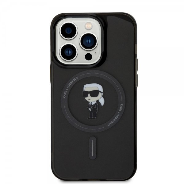 Karl Lagerfeld iPhone 15 Pro Cover Ikonik MagSafe Sort
