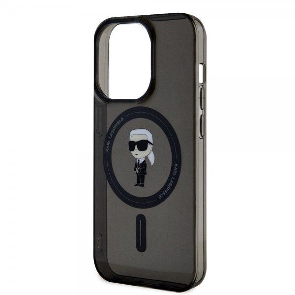 Karl Lagerfeld iPhone 15 Pro Cover Ikonik MagSafe Sort