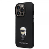Karl Lagerfeld iPhone 15 Pro Cover Ikonik Metal Pin Sort