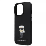 Karl Lagerfeld iPhone 15 Pro Cover Ikonik Metal Pin Sort