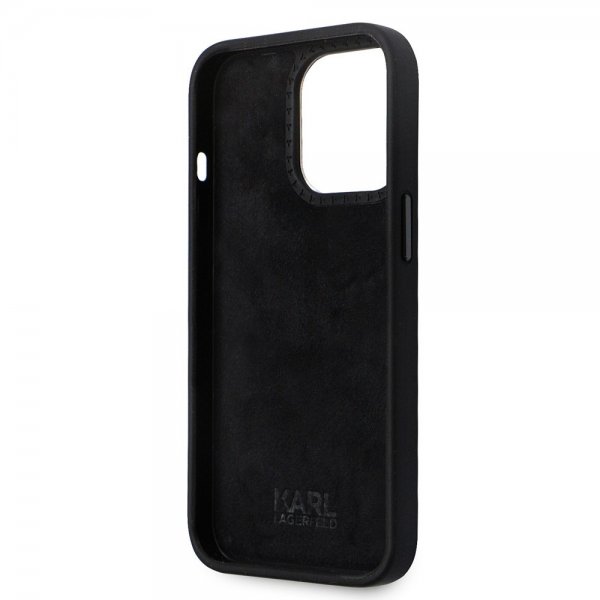 Karl Lagerfeld iPhone 15 Pro Cover Ikonik Metal Pin Sort
